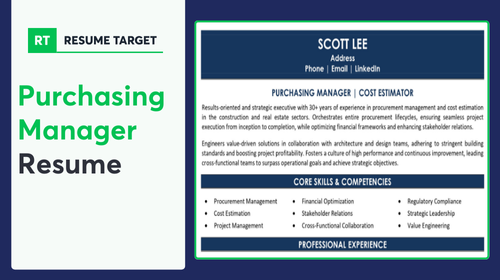 Purchasing Manager Resume Sample