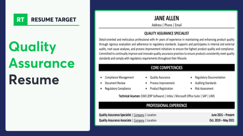 Quality Assurance Resume Sample