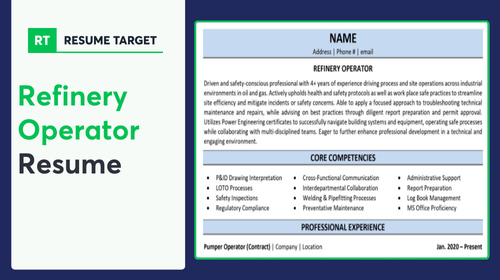 Refinery Operator Resume Sample