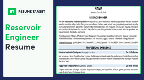 Reservoir Engineer Resume Sample