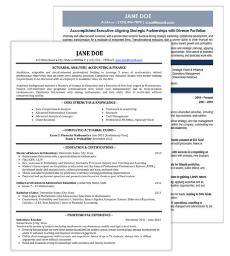 Finance Resume Samples