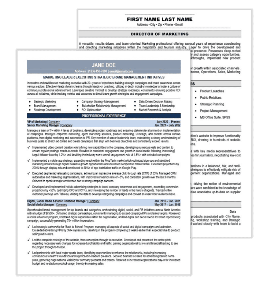 Marketing Resume Samples