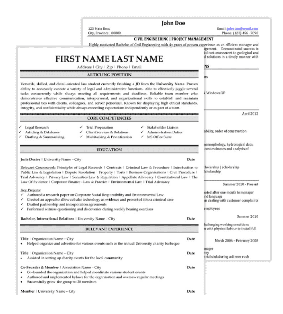 Student Resume Samples