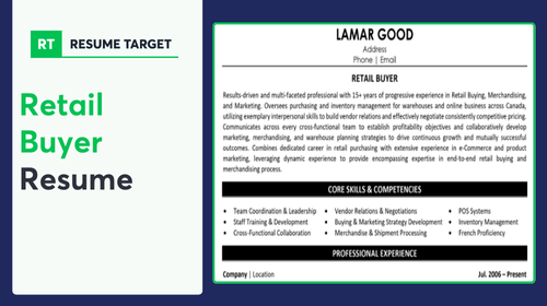Retail Buyer Resume Sample