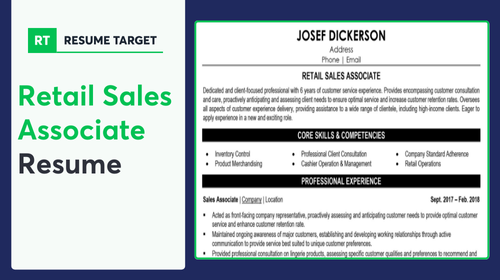 Retail Sales Associate Resume Sample