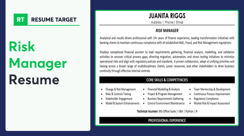 Risk Manager Resume Sample