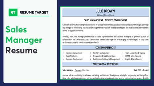 Sales Manager Resume Sample