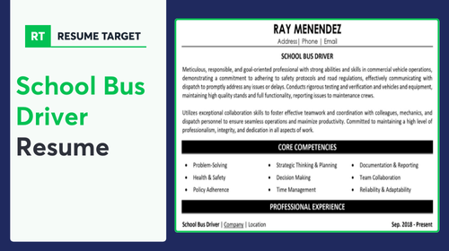 School Bus Driver Resume Sample