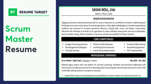 Scrum Master Resume Sample