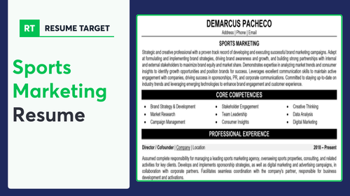Sports Marketing Resume Sample