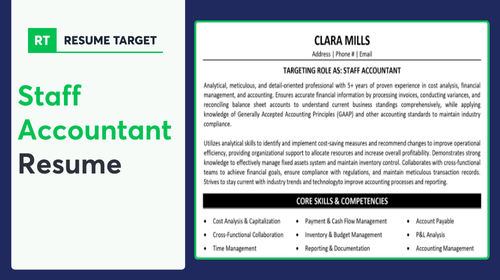 Staff Accountant Resume Sample