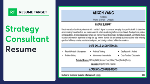 Strategy Consultant Resume Sample