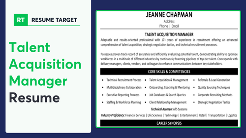 Talent Acquisition Manager Resume Sample