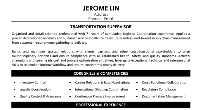 The Insider's Guide to Writing a Transportation Supervisor Resume: Get ...
