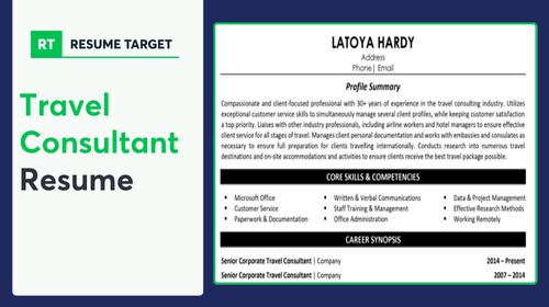 Travel Consultant Resume Sample