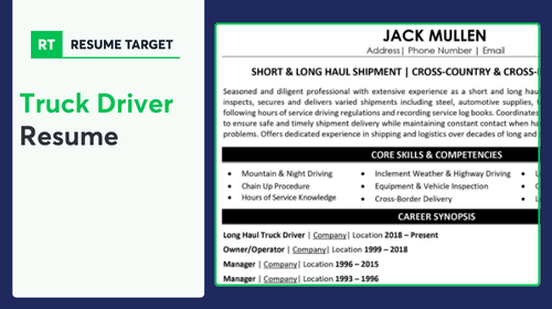 Truck Driver Resume Sample