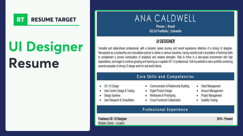 UI Designer Resume Sample