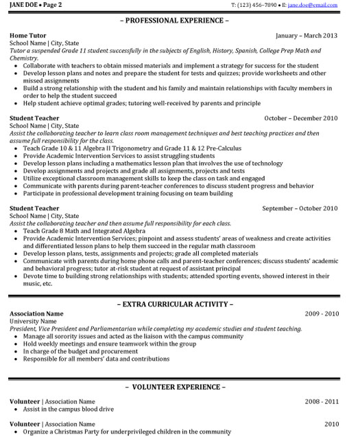 Actuary Resume Sample & Template Page 2