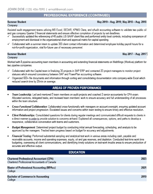 Senior Accountant Resume Sample & Template Page 2