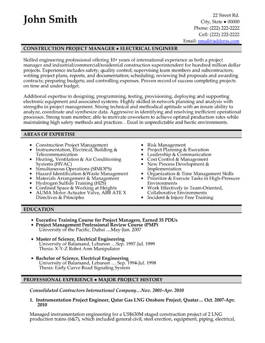 Top Construction Resume Templates & Samples