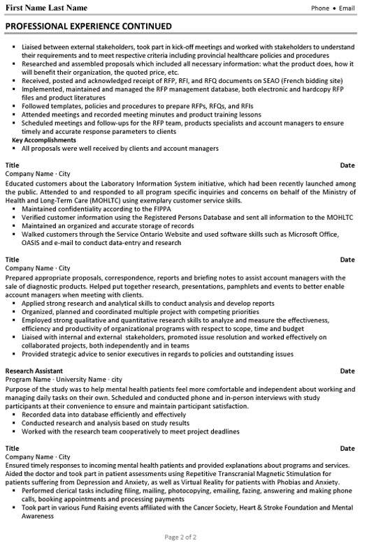 Consultant Resume Sample & Template Page 2
