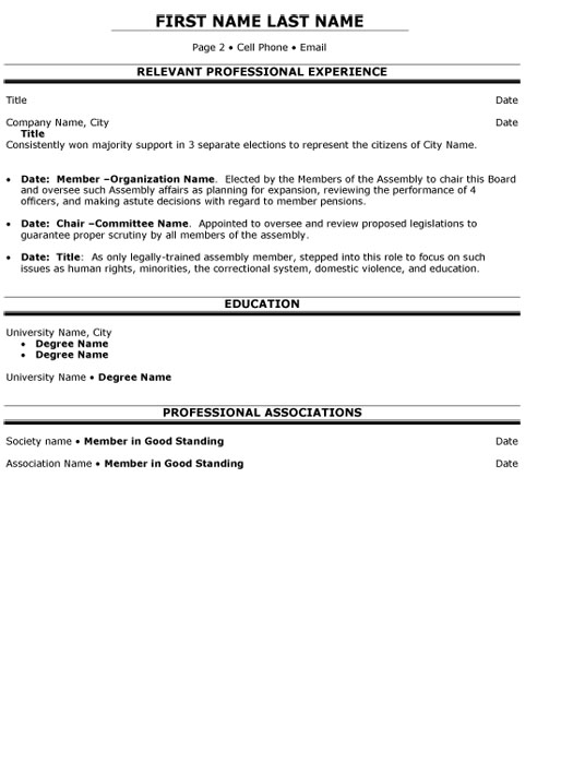 Director Government Relations Resume Sample & Template Page 2