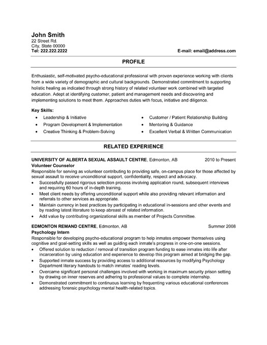 Counsellor Resume Sample & Template