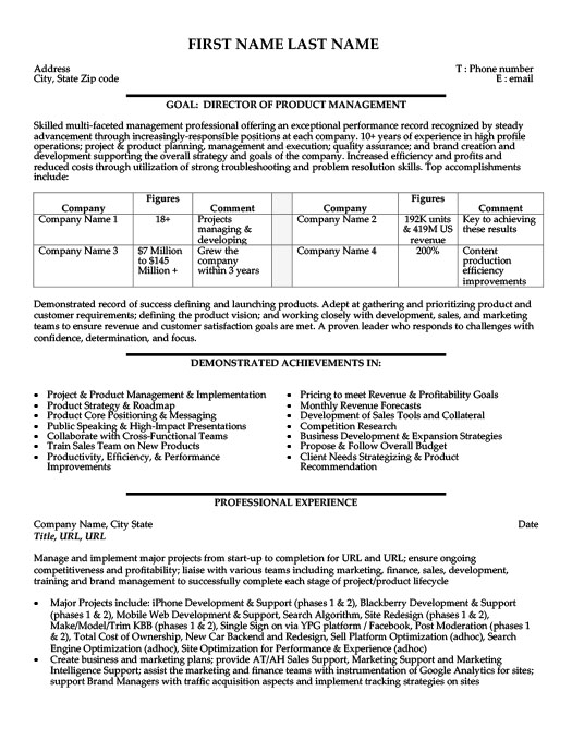 Product Manager Resume Sample & Template