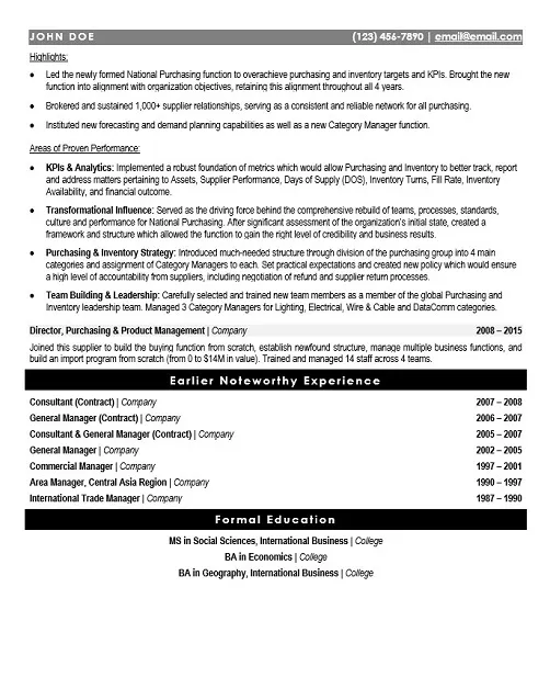 Purchasing Resume Sample - Purchasing Resume Example 2026