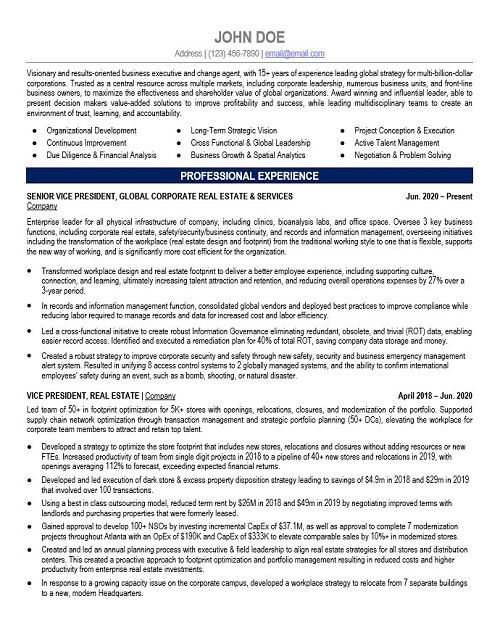 Top Real Estate Resume Templates - Executive Real Estate Resume Sample1
