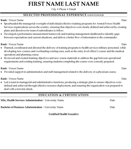 Health Services Manager Resume Sample & Template Page 2