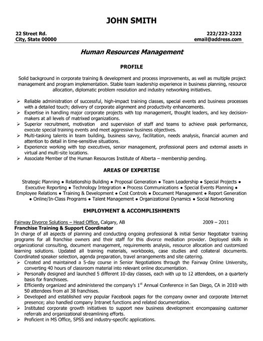 Human Resources Manager Resume Sample & Template