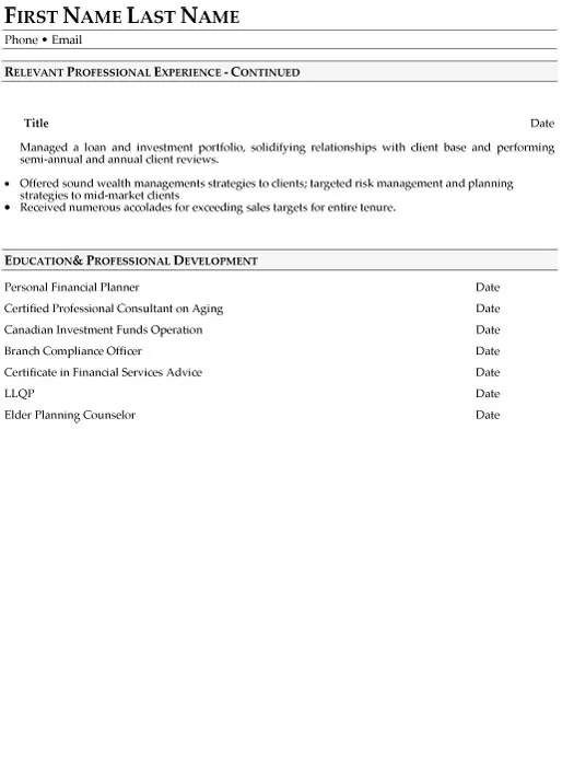 Senior Financial Services Professional Operations Management Resume Example - Page 2