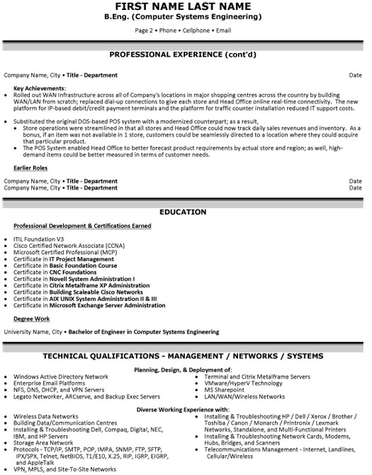 Chief Information Officer Resume Sample & Template Page 2