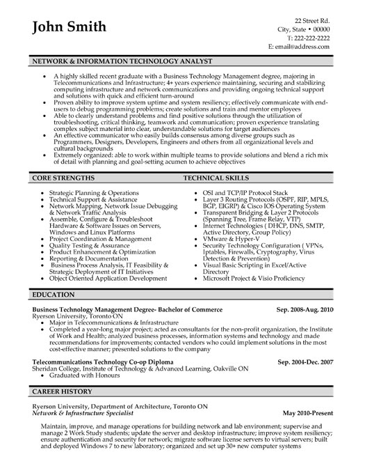 Network Analyst Resume Sample & Template