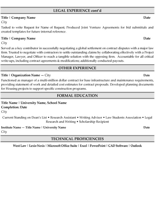 Attorney Resume Sample & Template Page 2