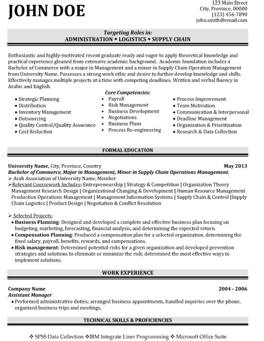 Administration Professional Resume Sample & Template