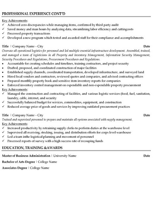 Supply Chain Manager Resume Sample & Template Page 2