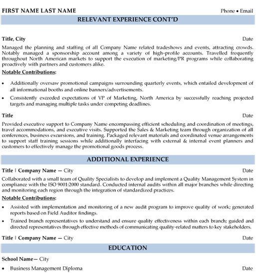 Marketing Manager Resume Sample & Template Page 2