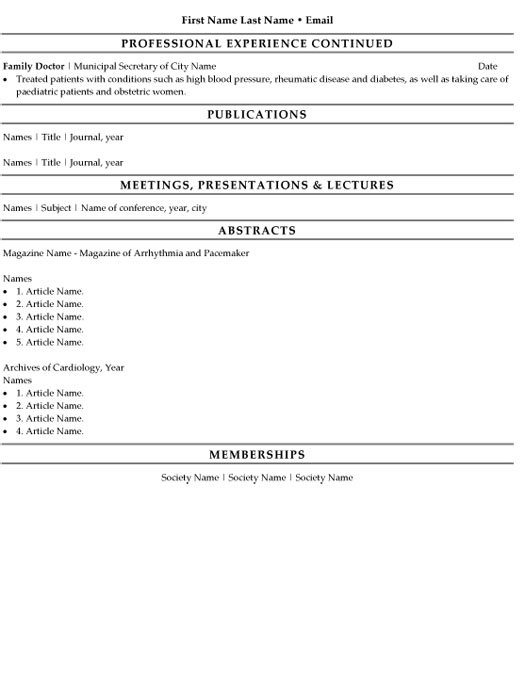 Anesthesiologist Resume Sample & Template Page 2