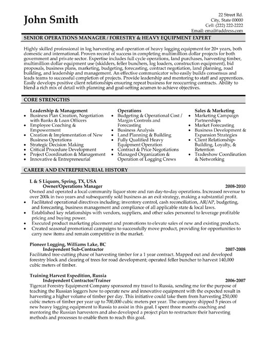 Operations Manager Resume Sample & Template