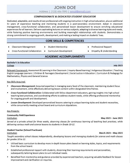 Educator Resume Sample & Template