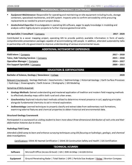 Field Work Coordinator Resume Sample & Template Page 2