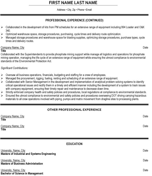 Reliability Engineer Resume Sample & Template Part 2