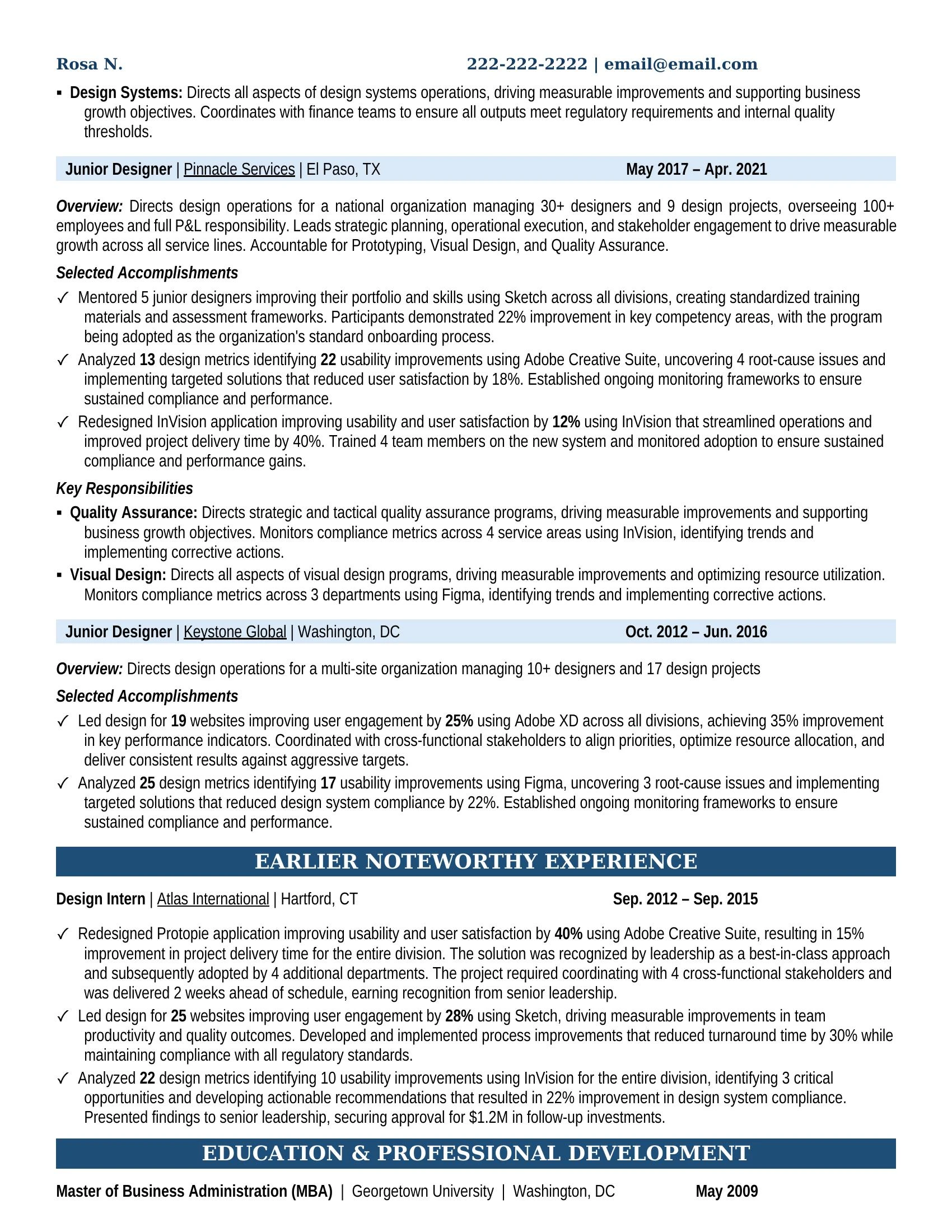 Musician Resume Example - Work Experience & Education