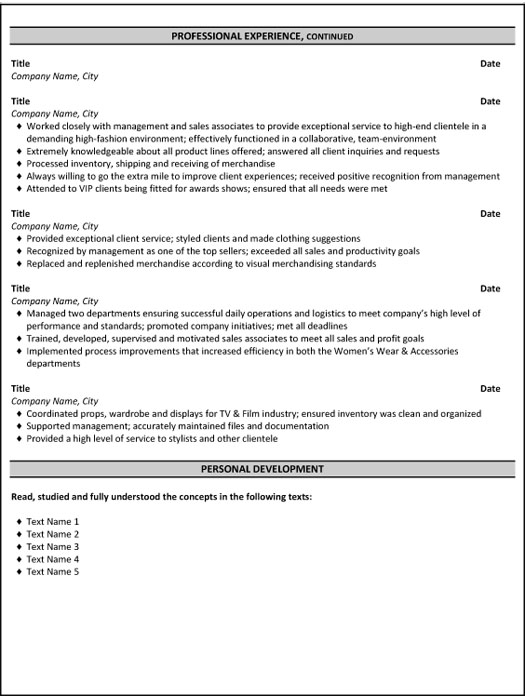 Sales Merchandising Manager Resume Sample & Template Page 2