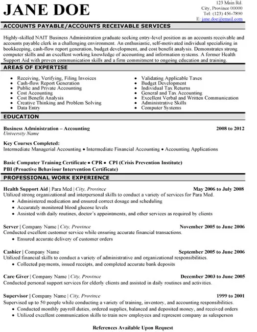 Student Accounts Payable Resume Sample - Page 1