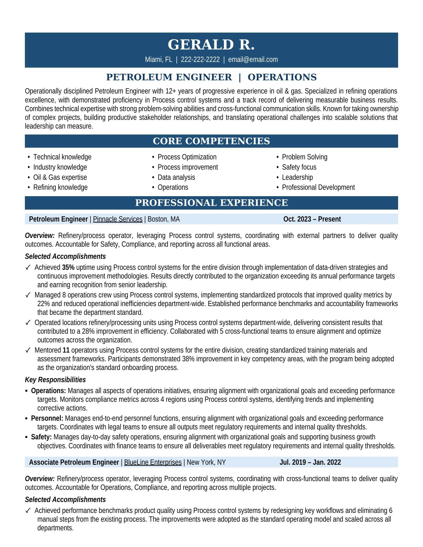 Engineering Resume Sample
