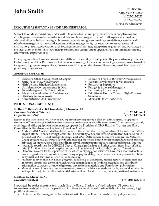 executive assistant resume sample  template
