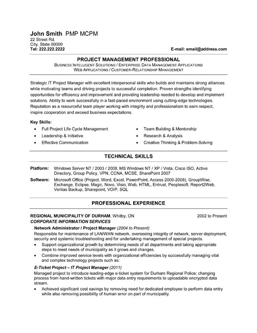 IT Project Manager Resume Sample & Template